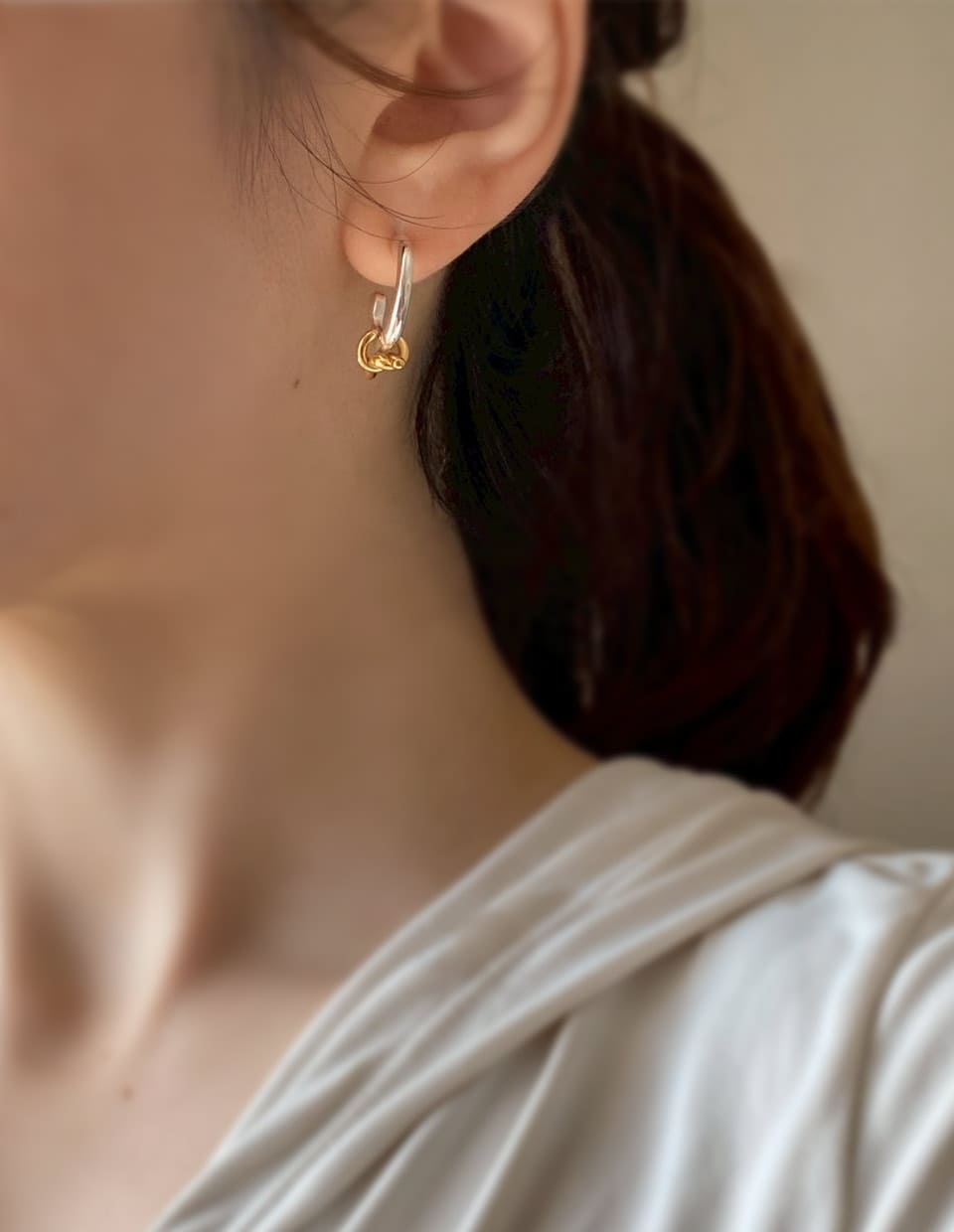 ミックスデュオフープピアス シルバー925