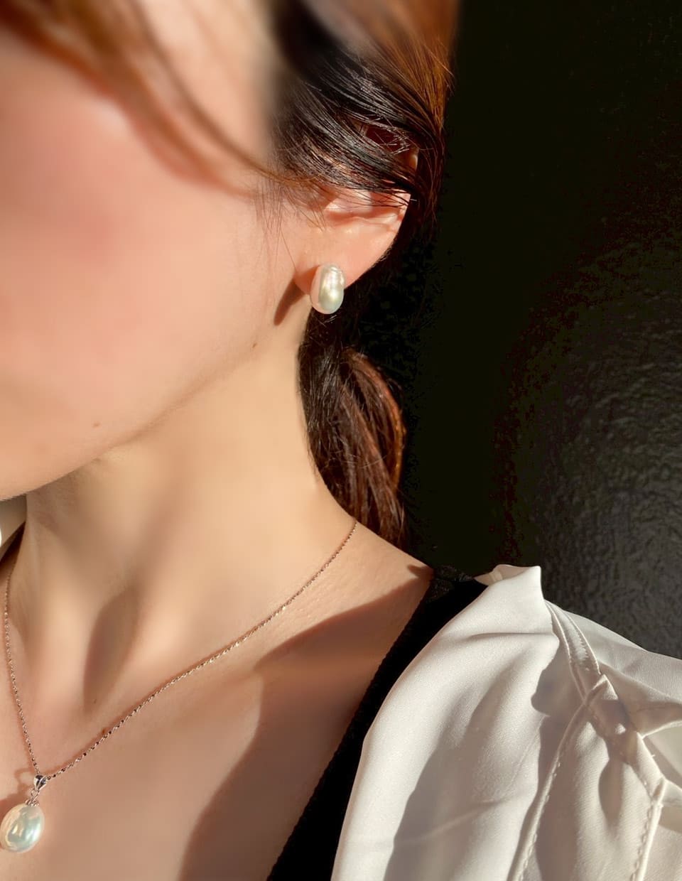 ぽってりバロックパールピアス SV925