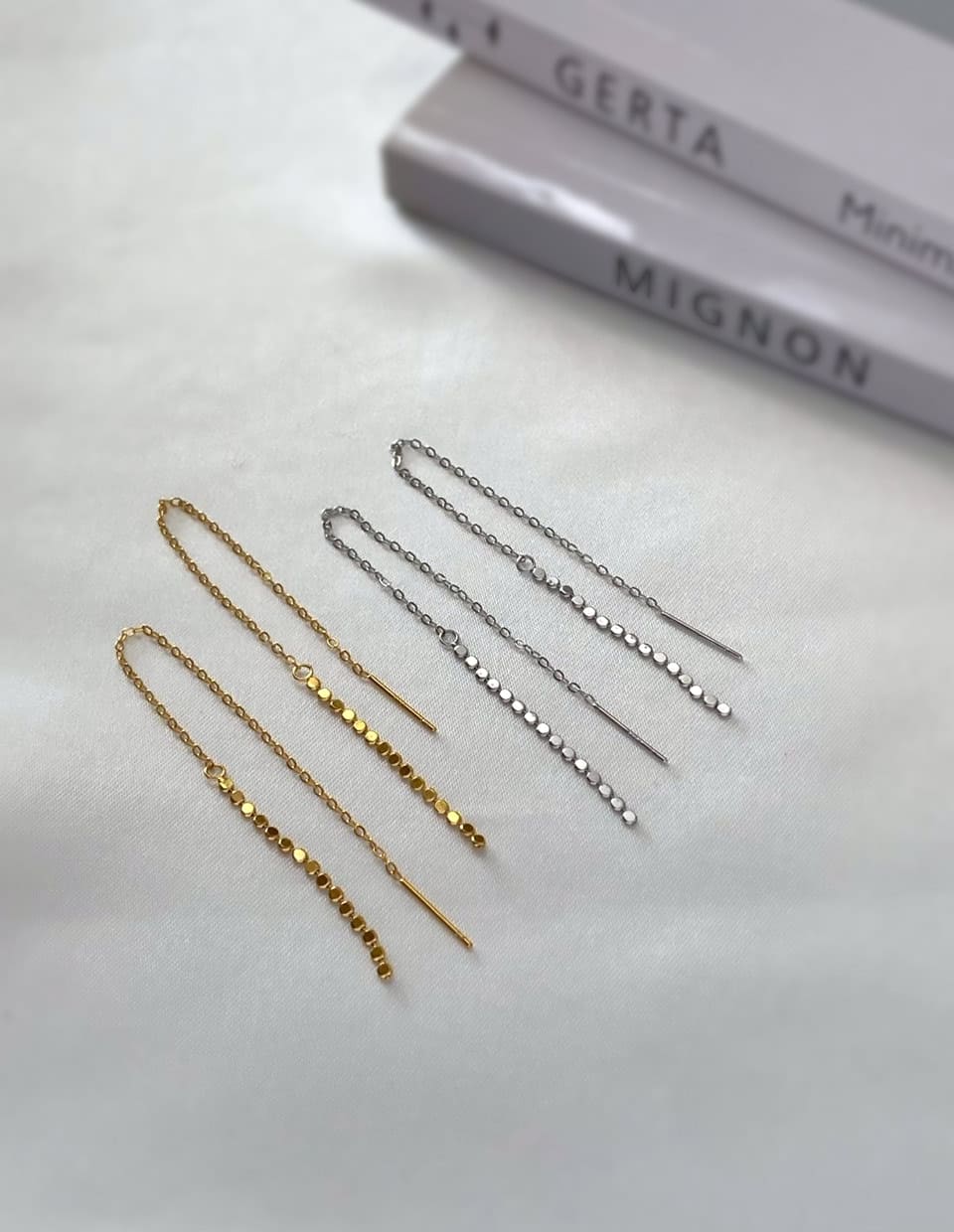 フラットボールチェーンピアス SV925