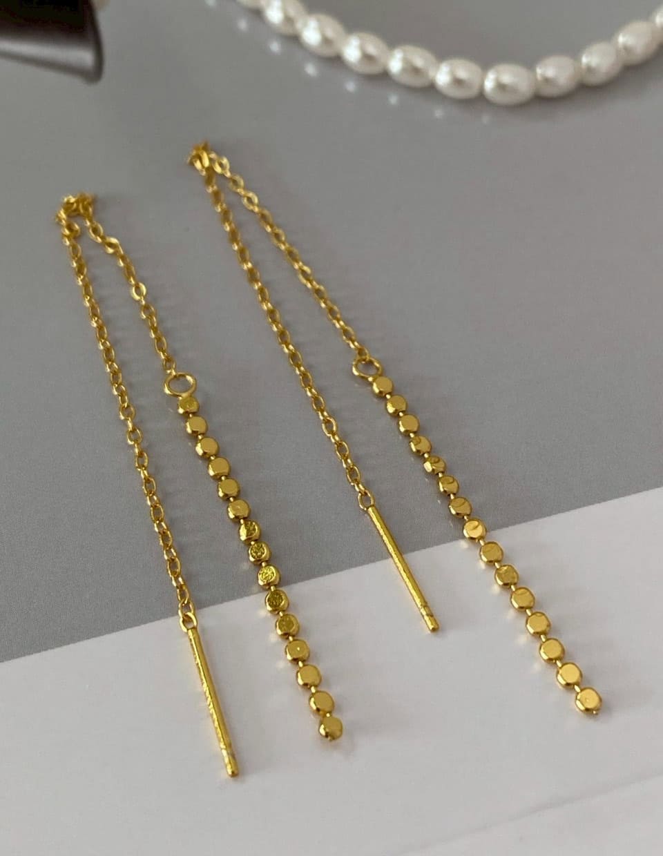 フラットボールチェーンピアス SV925