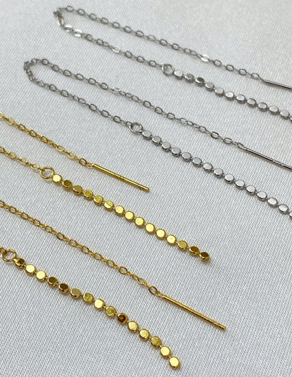 フラットボールチェーンピアス SV925