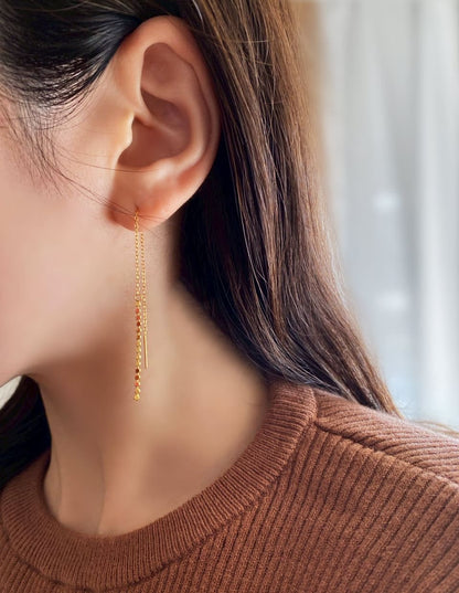 フラットボールチェーンピアス SV925