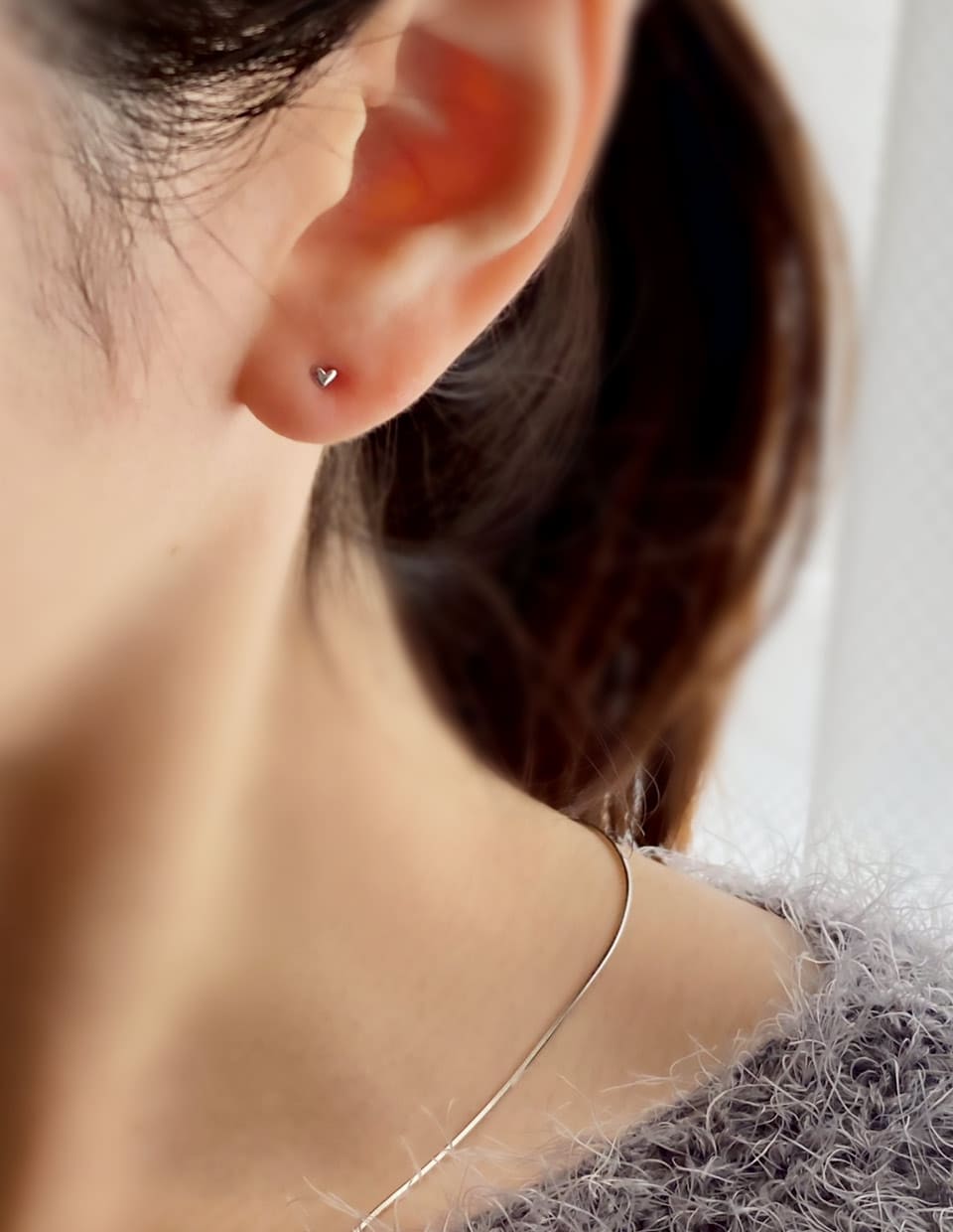 ハートmicroピアス SV925