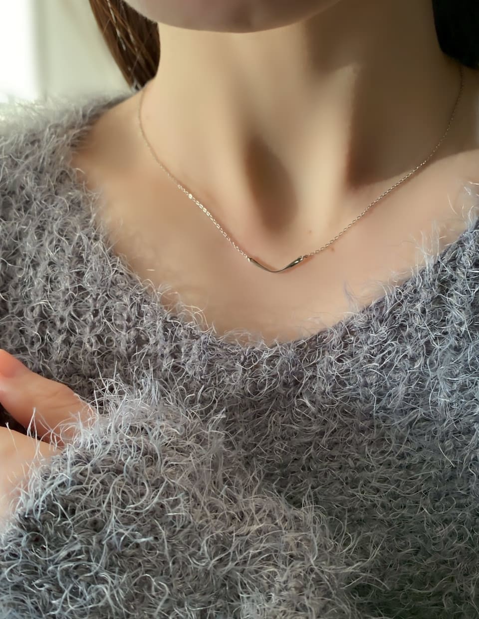 ニュアンスVカーブネックレス SV925