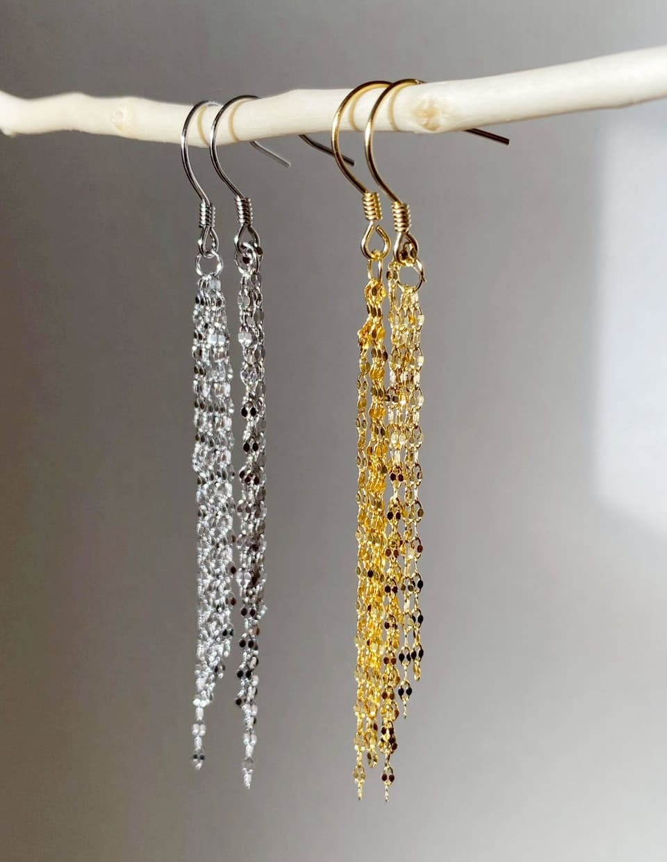 ロングチェーンフローピアス SV925