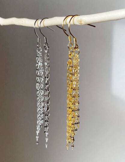 ロングチェーンフローピアス SV925