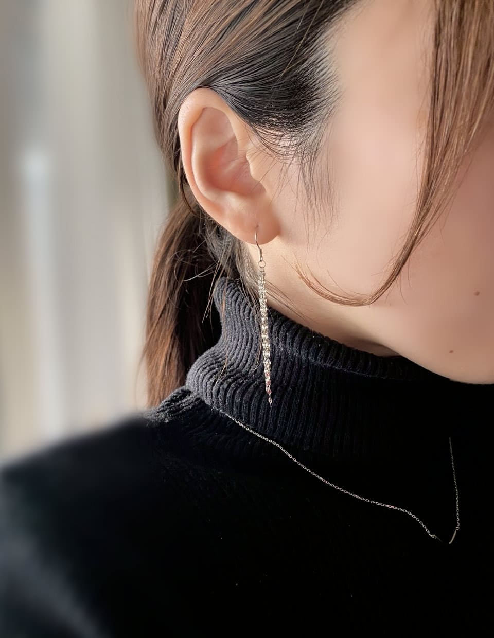 ロングチェーンフローピアス SV925