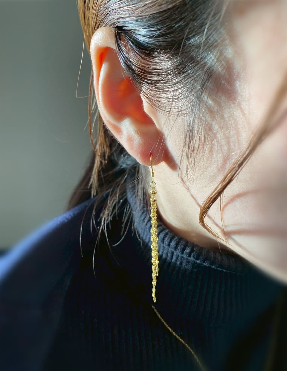 ロングチェーンフローピアス SV925