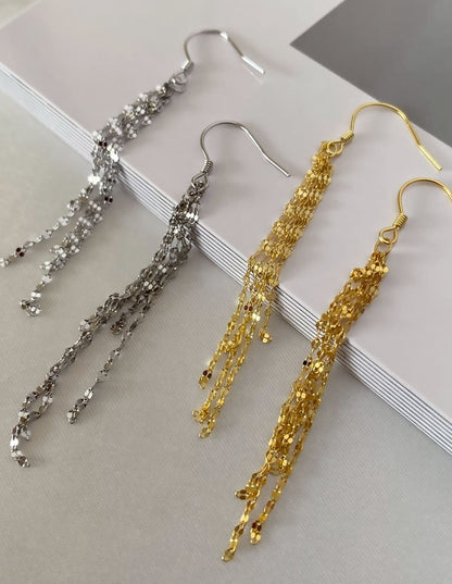 ロングチェーンフローピアス SV925