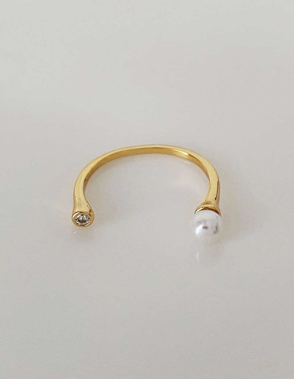 パール×ジルコン フォークリング SV925