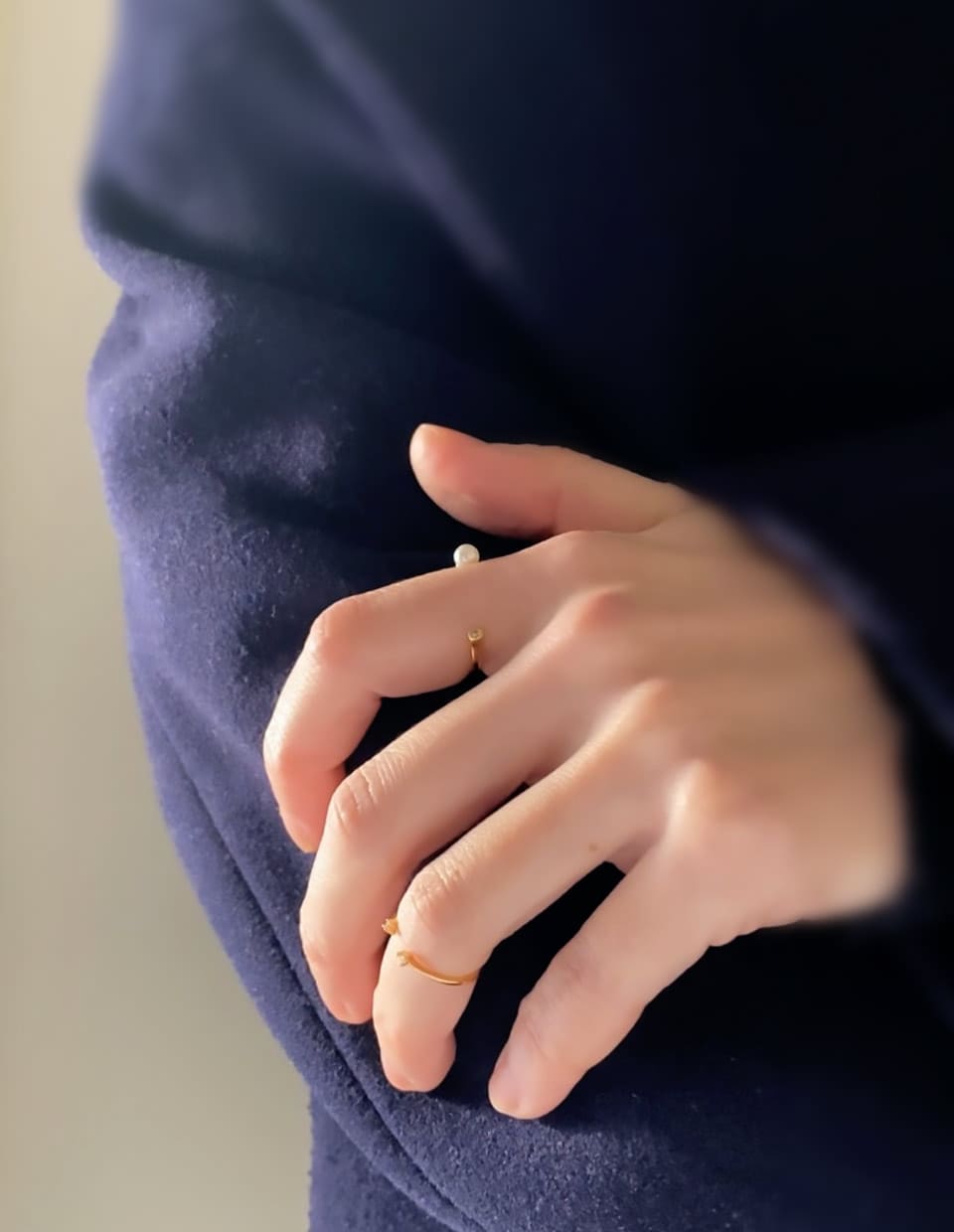 パール×ジルコン フォークリング SV925