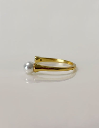 パール×ジルコン フォークリング SV925