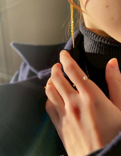 パール×ジルコン フォークリング SV925