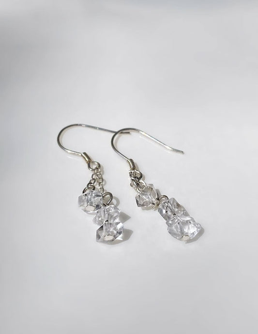 NYハーキマーダイヤフックピアス SV925