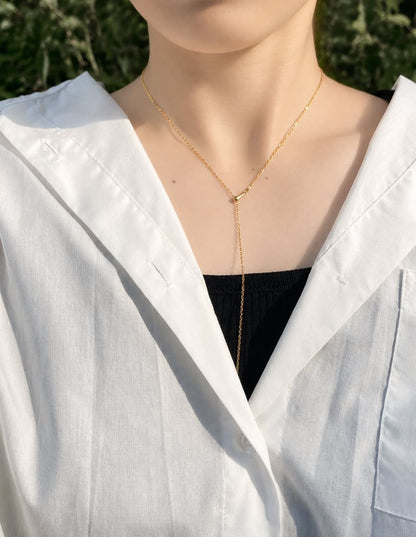縦ラインを愉しむ Y字ドロップネックレス SV925