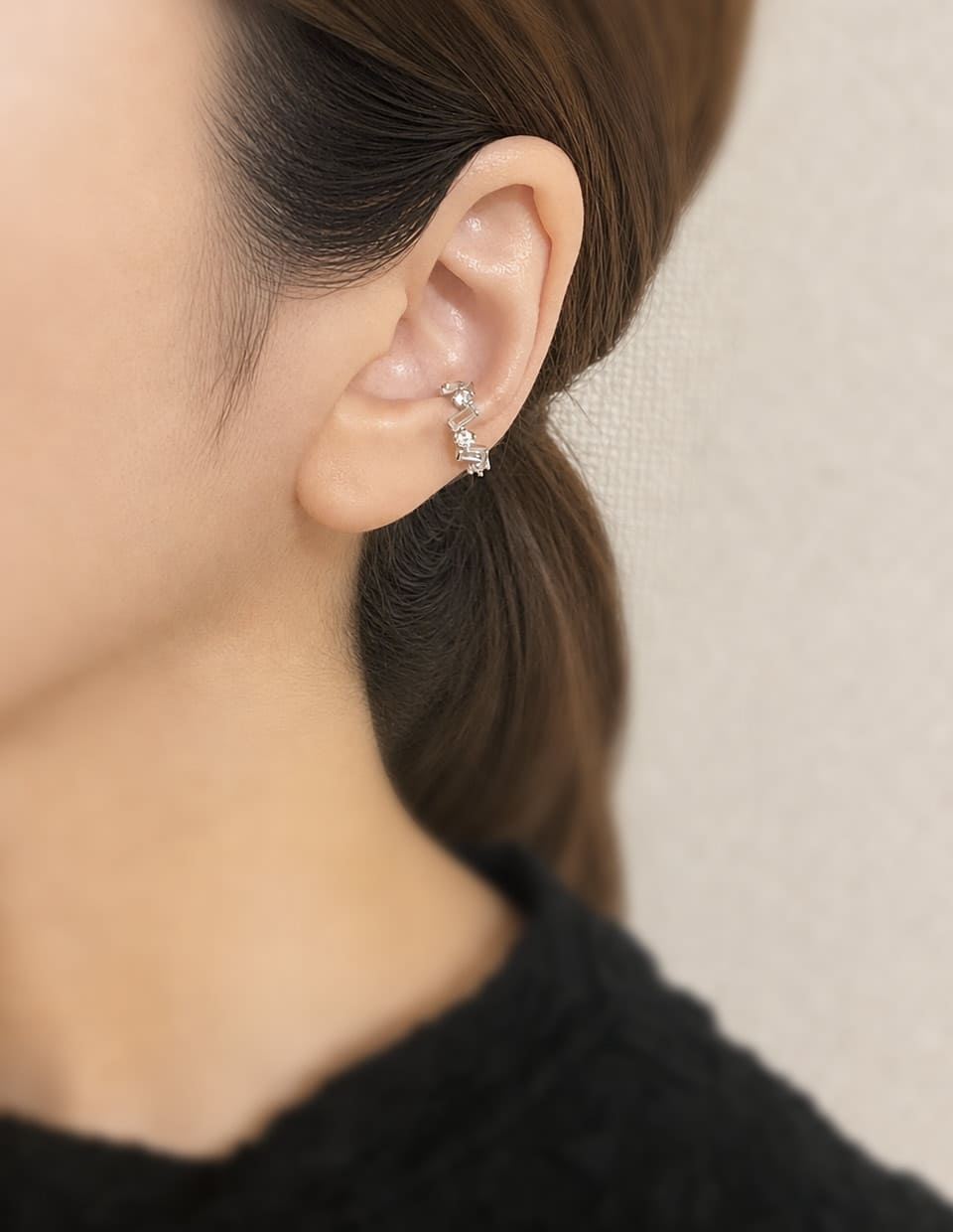 洗練を添える CZ パヴェイヤーカフ SV925