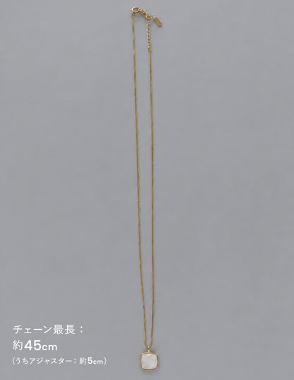 マザーオブパールスクエアネックレス SV925